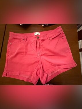Lane Bryant Coral/Pink Stretch Denim Shorts
